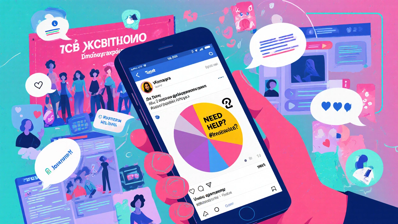 Смартфон показывает Instagram‑историю и VK‑пост психолога с хештегом бесплатной помощи.