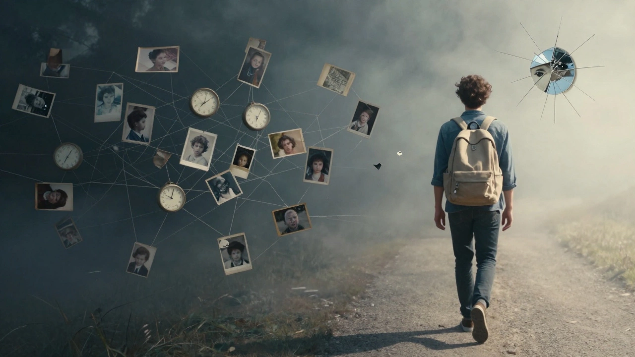 Сравнение: темная паутина прошлых травм и светлый путь к принятию себя.