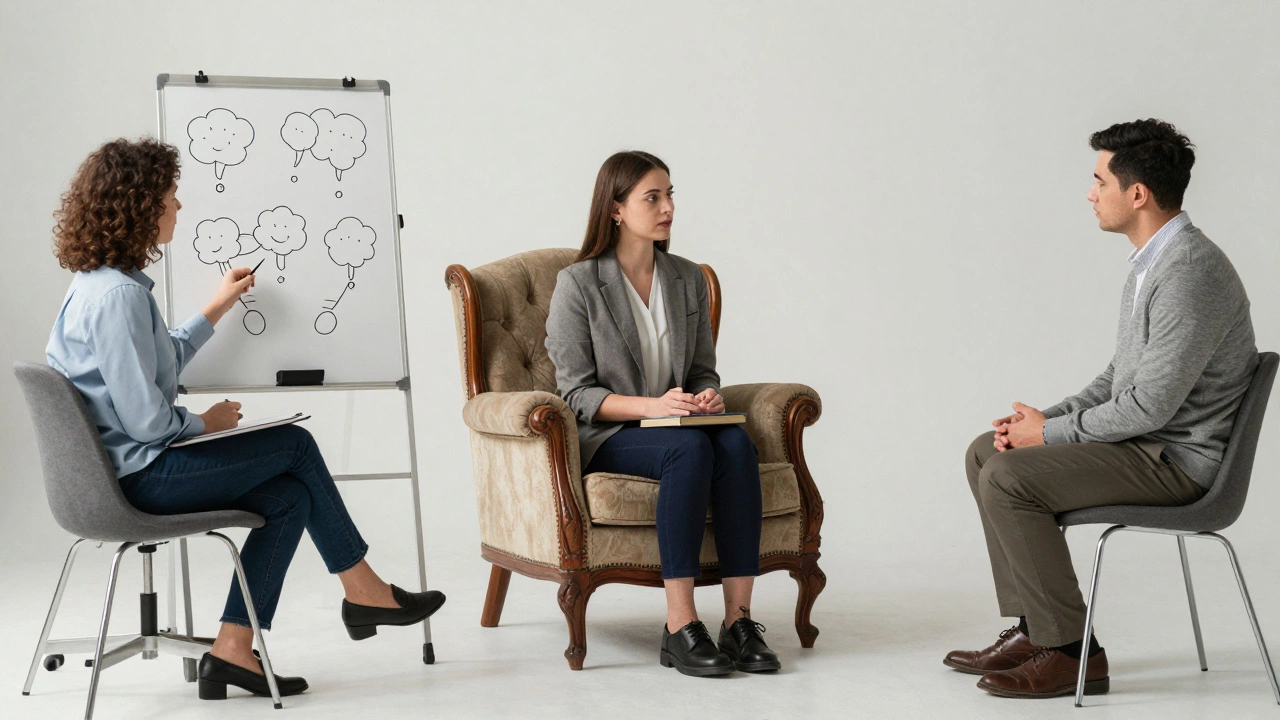 Три типа психологов: когнитивно-поведенческий, психоаналитик и семейный терапевт, каждый в своей среде.