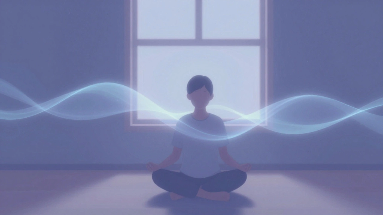 Фигура в спокойной обстановке, символизирующая эмоциональное очищение