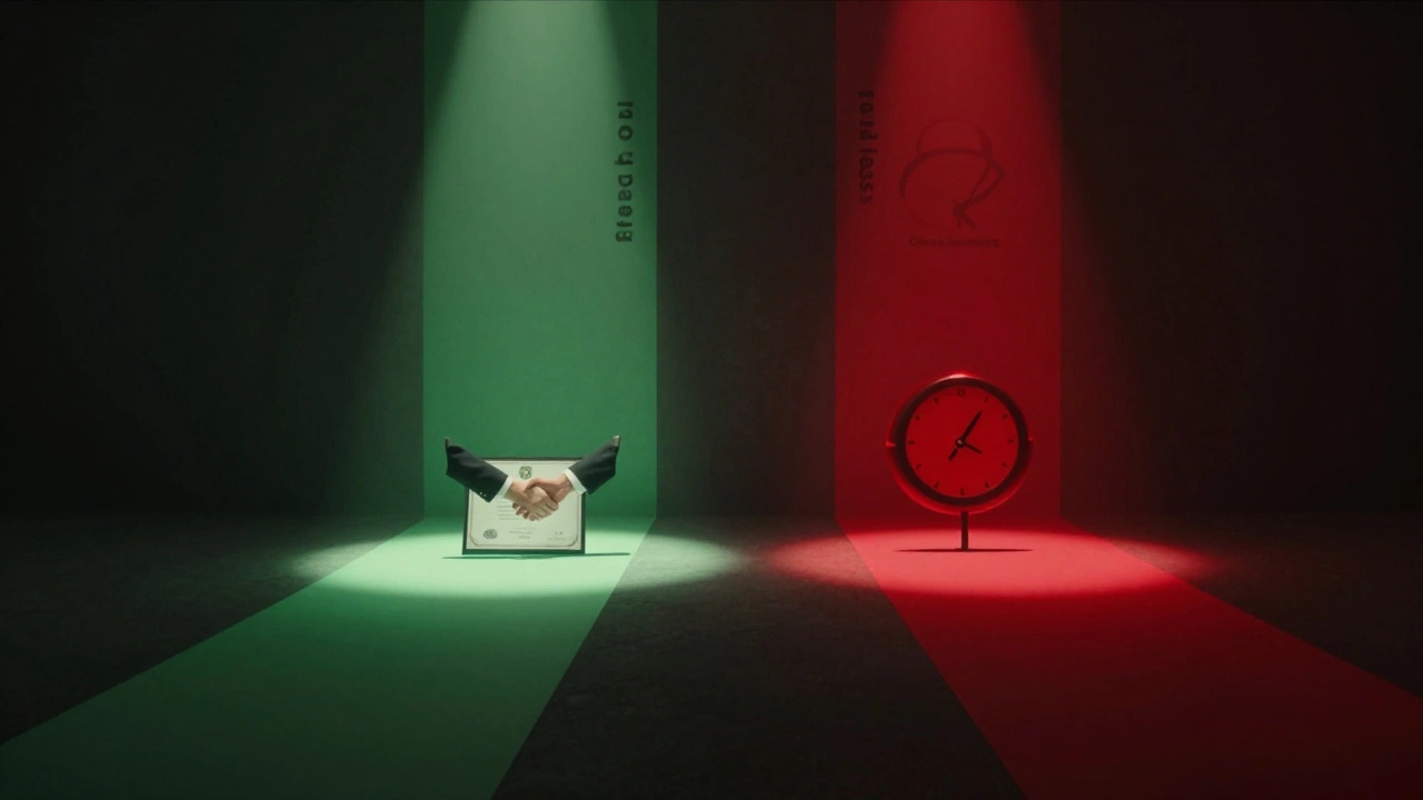 Концептуальное изображение выбора между профессиональным специалистом и опасными признаками