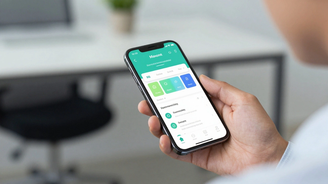 Рука человека использует приложение с интерфейсом, созданным на основе психологии